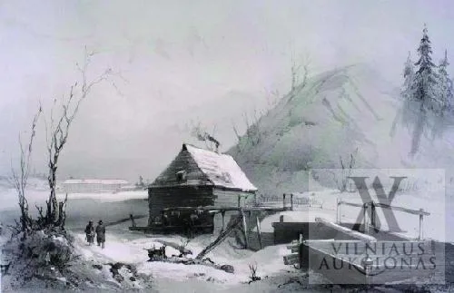 Barthelemy Lauvergne – Kovno. Moulin de la vallée de Mickiewicz (Kaunas. Malūnas Mickevičiaus slėnyje)