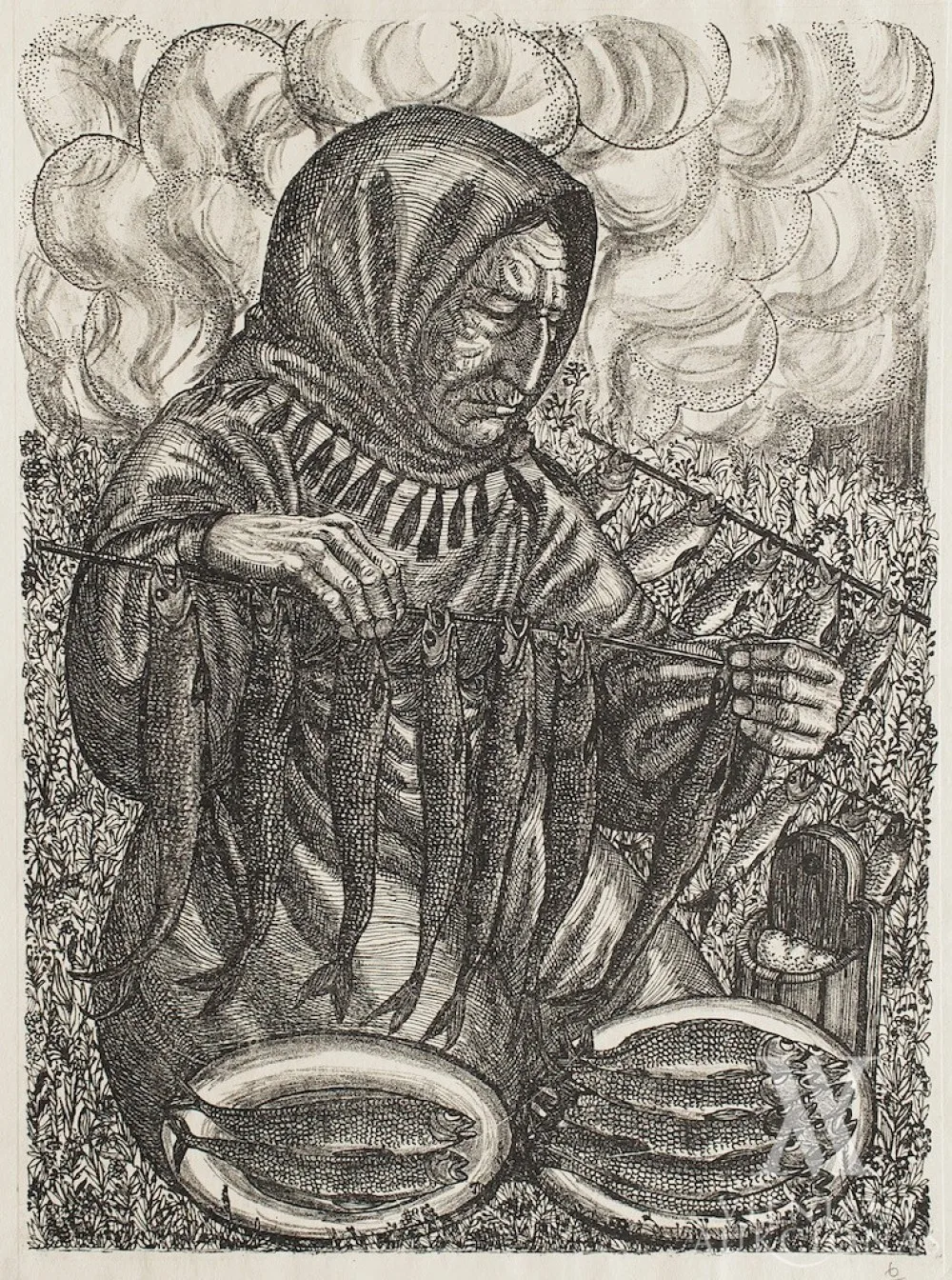 Birutė Jočiūnaitė–Cvirkienė – Silkių sūdymas (Galdikienė iš Užkaniavių kaimo)