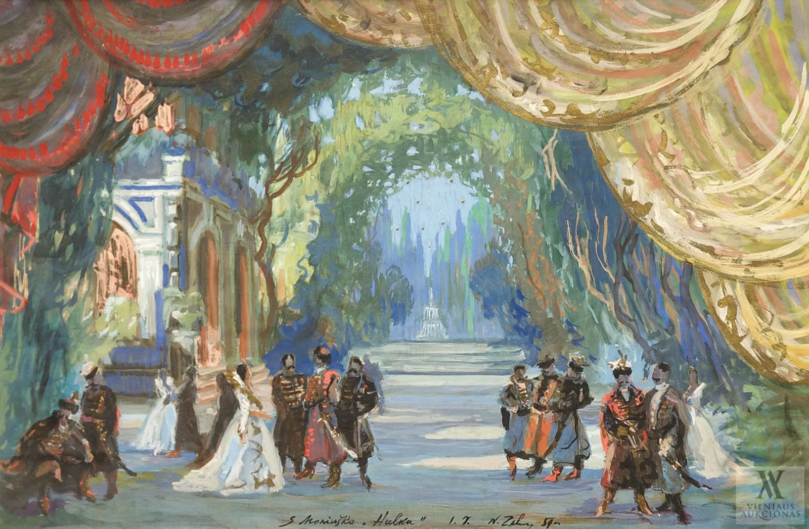 Mikalojus  Zelinskis (Николай Зелинский) – Scenografijos eskizas S. Moniuškos operai „Halka”, I v.