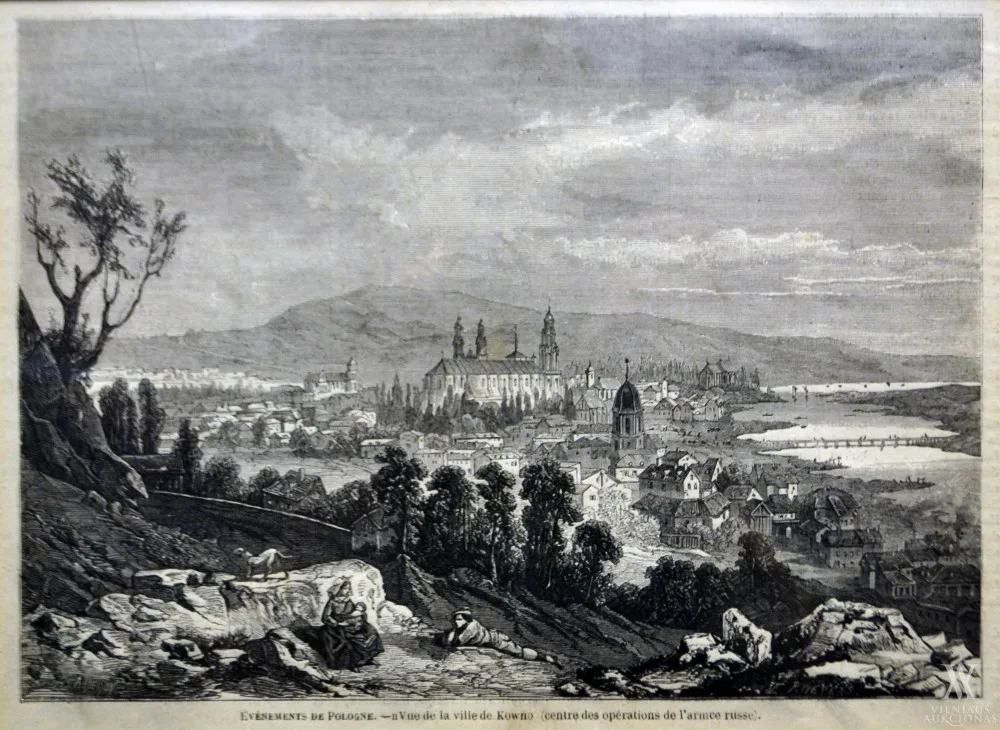 Autorius Nežinomas – Kauno vaizdas / L‘Évenements De Pologne. Vue de la ville de Kowno (centre des opérations de l‘armée russe)