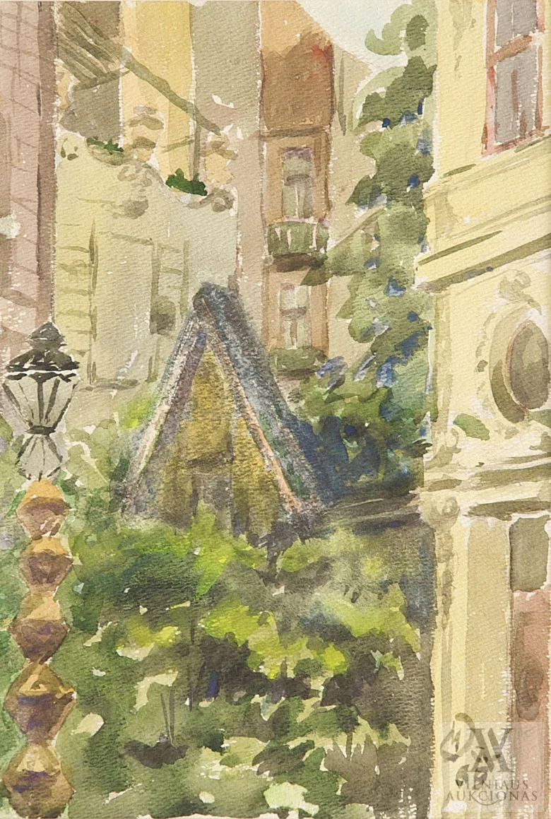 Marija Dūdienė – Praha, Prahos kampelis, 2 akvarelės
