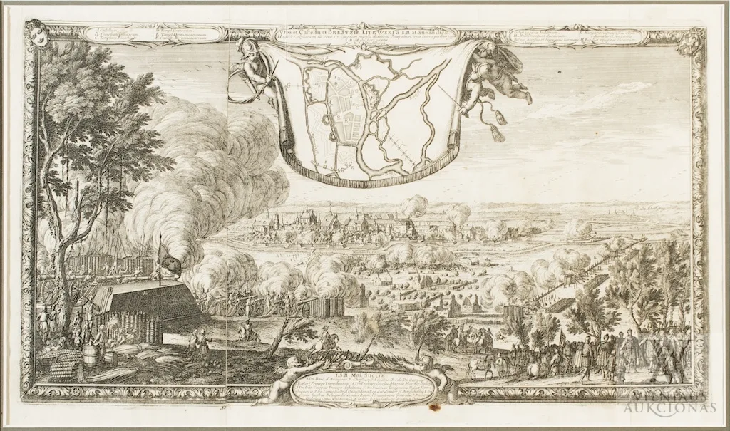 Samuel von Pufendorf (leidėjas) – Lietuvos Brastos apgultis (Urbs et Castellum Brestzie Litewski Ã  S.R.M. Sueciae...)