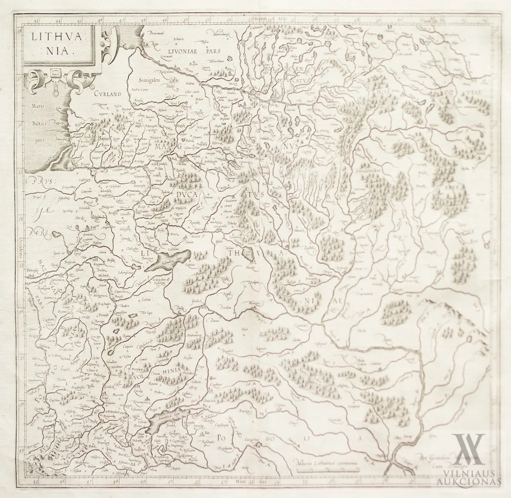 Gerardus Mercatorius (Gerardus Mercator) – Lithuania / Lietuvos žemėlapis