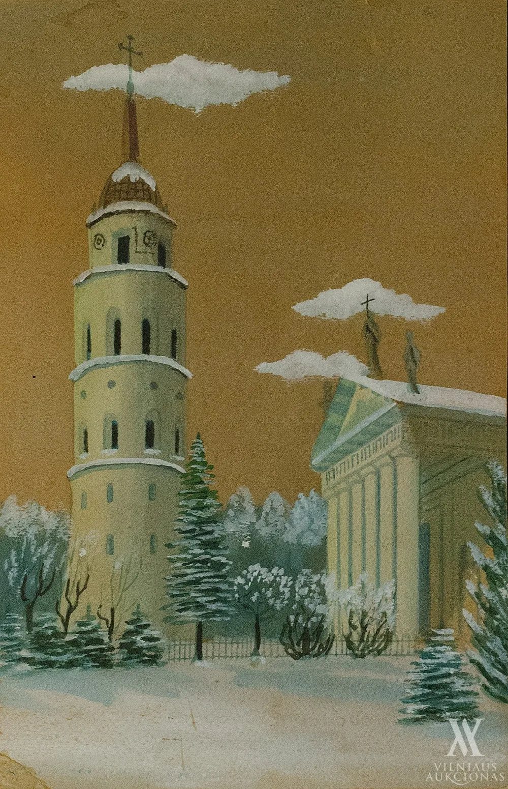 S.  Butkevičius – Katedra su varpine žiemą
