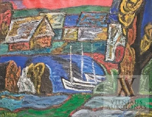 Leonardas Tuleikis – Peizažas su valtimis