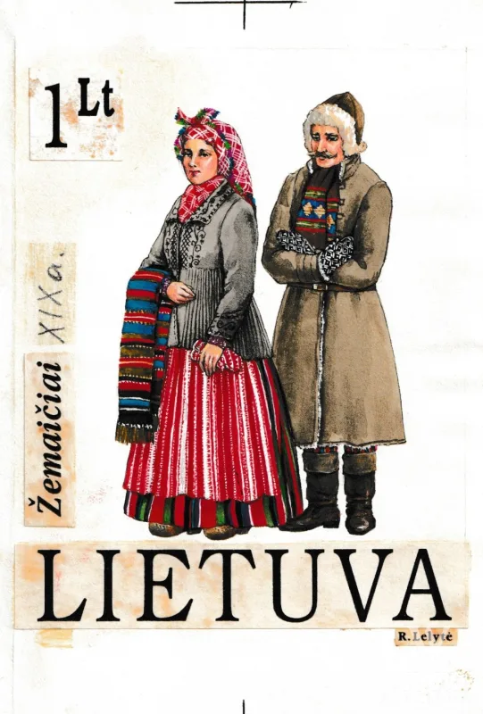 R. Lelytė – Pašto ženklų pirmavaizdžių serija. Lietuvos tautiniai rūbai (9 vnt.)