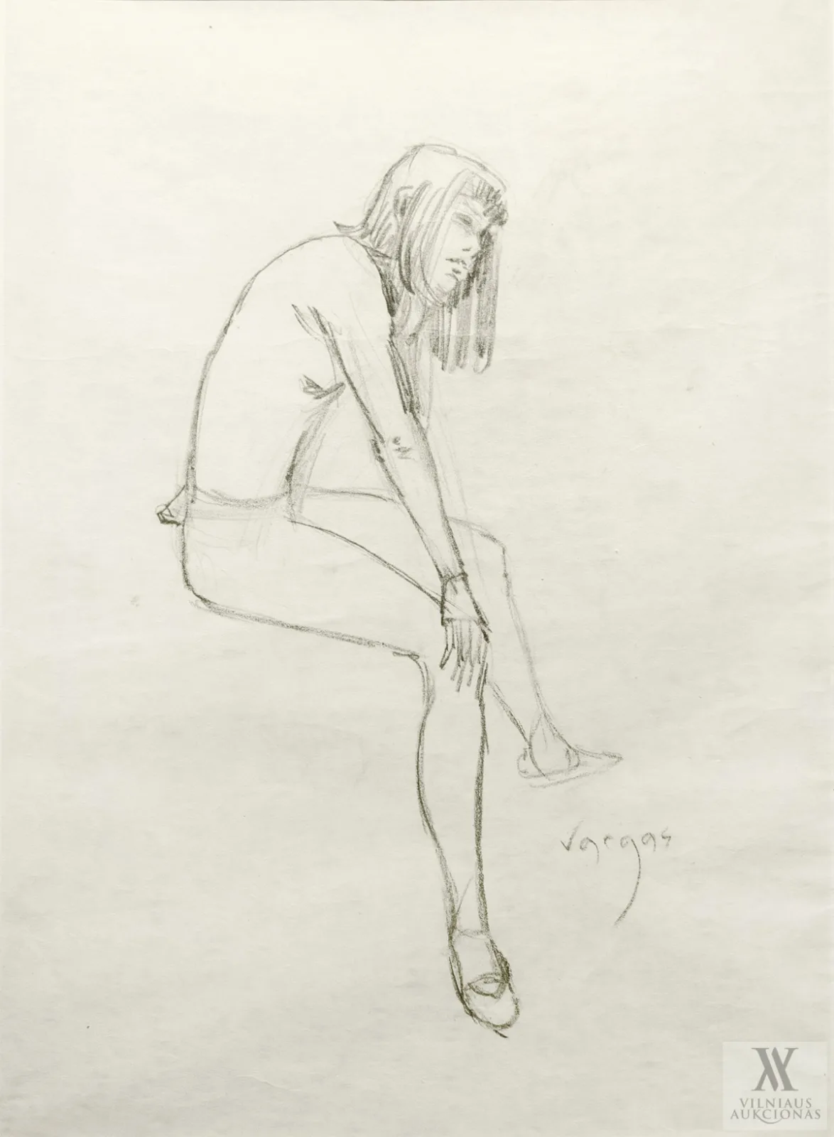 Alberto Vargas – Šokėja (dvipusis piešinys)
