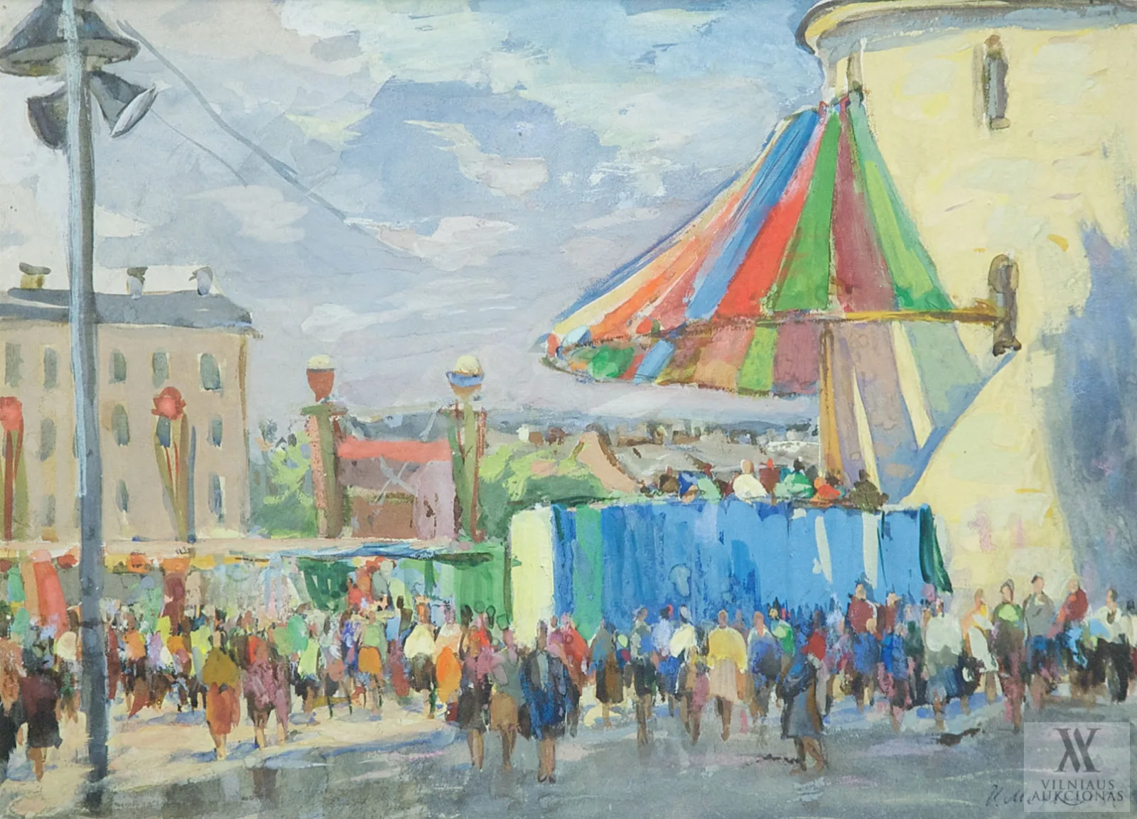 I. V. Medvedevas (И. В. Медведев) – Šventiškai papuošta aikštė (Vilniaus Katedros varpinė)