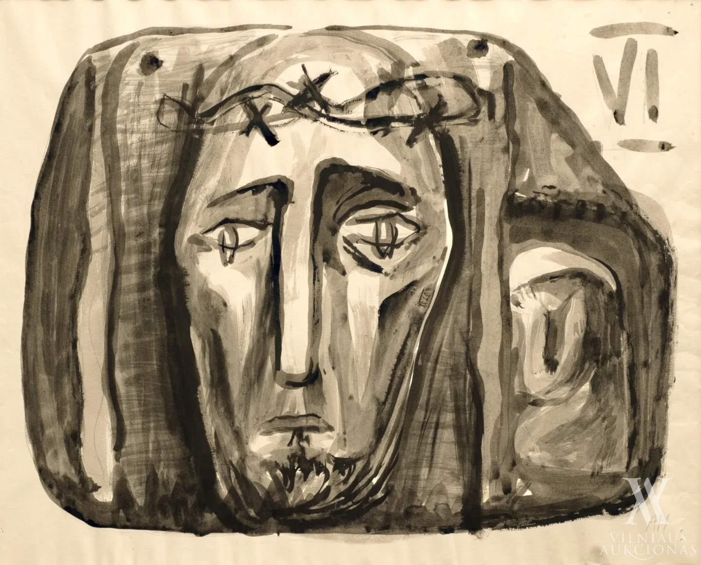Antanas Mončys – 14 Kryžiaus kelio stočių. VI stotis