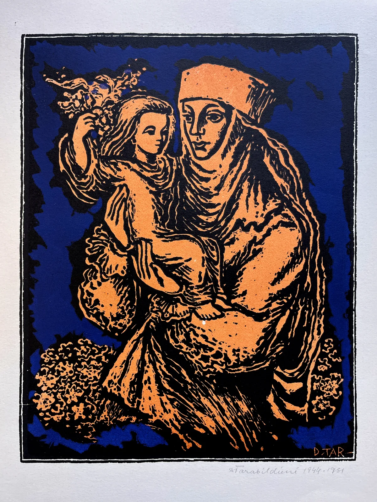 Domicelė Tarabildienė – Lietuvos motina. Iš spalvotų linograviūrų ciklo „Motinystė“
