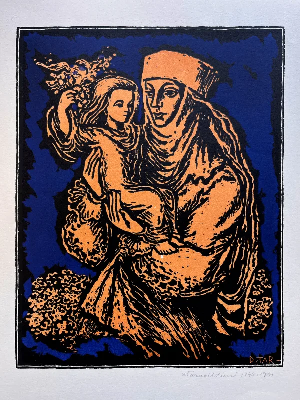 Domicelė Tarabildienė – Lietuvos motina. Iš spalvotų linograviūrų ciklo „Motinystė“