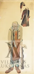 Stasys Ušinskas – Kostiumo eskizas A. Strindbergo dramai „Jaunosios vainikas” (rež. A. Oleka-Žilinskas, Niujorko Brodvėjaus teatras, 1938 m.)