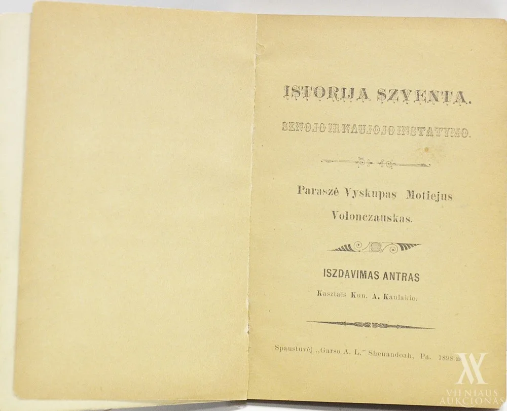 Motiejus  Valančius – Istorija szventa Senojo ir Naujojo Instatymo / paraszė Vyskupas Motiejus Volonczauskas