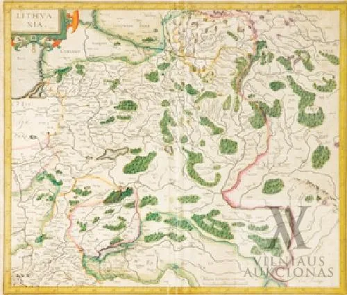 Gerardus Mercatorius (Gerardus Mercator) – Lietuvos Didžiosios kunigaikštystės žemėlapis, Gerardi Mercatori atlas sive cosmographicae meditations de fabrica mvndi â€¦ edition qvarta, amsterodami, iudoci hondij