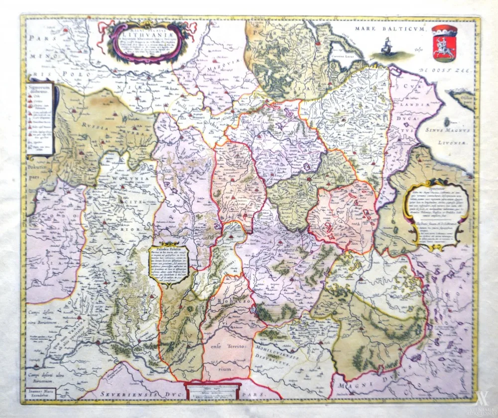 Joanas Bleu (Joan Blaeu) – Lietuvos Didžiosios kunigaikštystės ir kaimyninių regionų tikslaus žemėlapio (1613) perdirbinys (Magni Ducatus Lthvaniae et Regionum Adiacentium Exacta Descriptio ...)