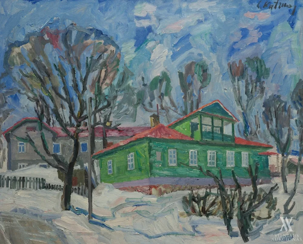 Leonas Katinas – Vilnius. Namas Pamėnkalnio g. 12 žiemą