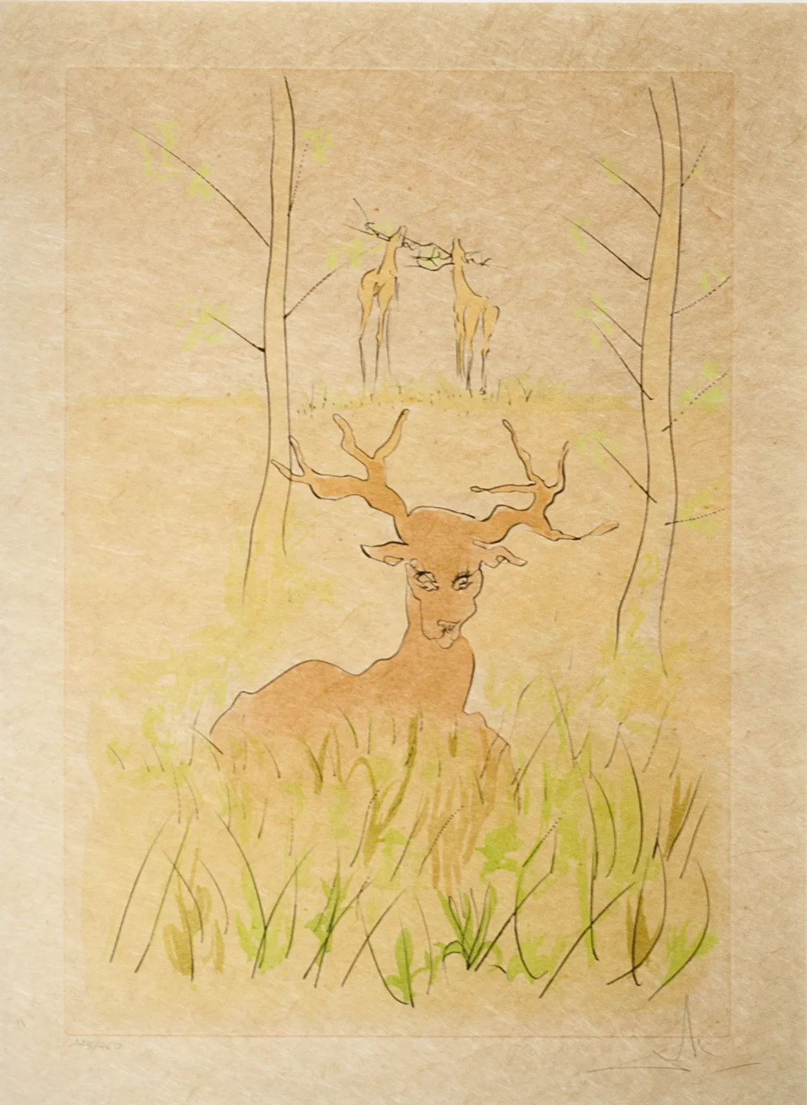 Salvadoras Dali (Salvador Dali) – Le bestiaire de la Fontaine: Le cerf malade | Lafonteno bestiarijus (pasakėčios): Sergantis elnias