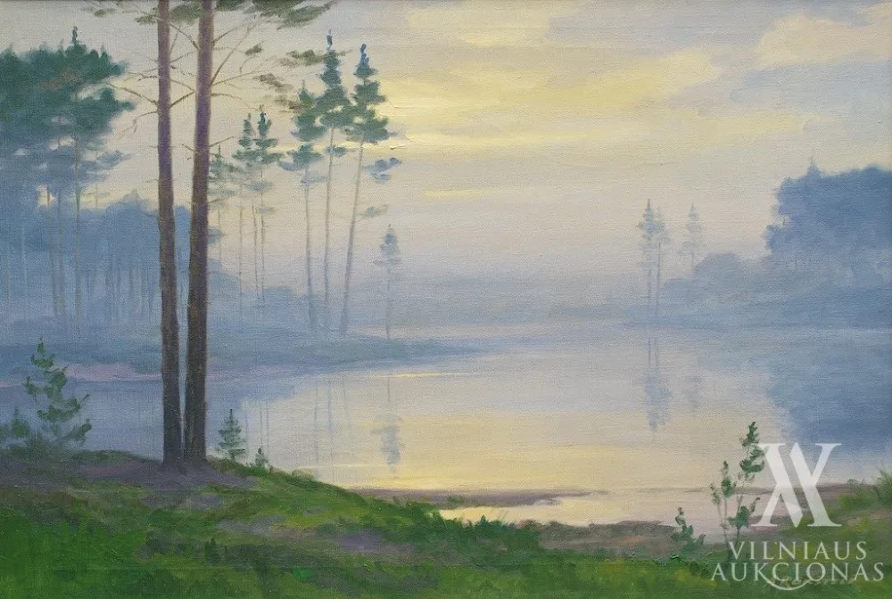 Antanas Rūkštelė – Peizažas su ežero motyvu