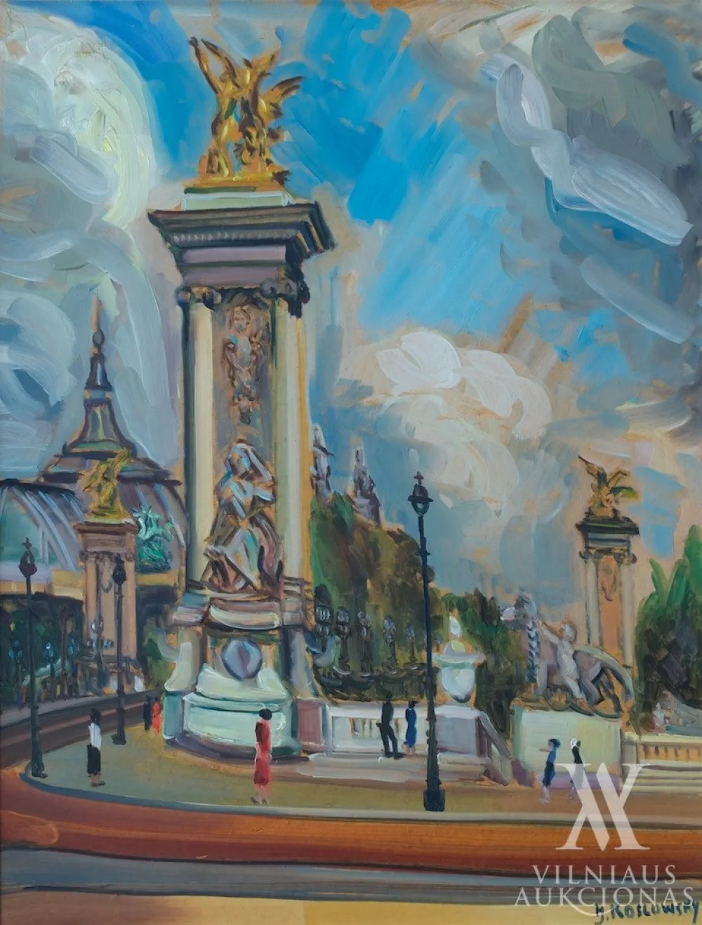 Jokūbas Kazlauskas (Jankelis, Jacques Koslowsky) – Paryžiaus motyvas (Grand Palais nuo Aleksandro III-iojo tilto)