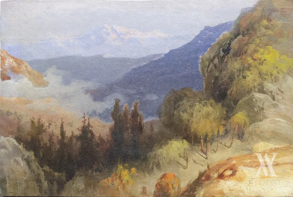 Jalmaras Hansonas (Hjalmar Hansson, Гансон, atrib.) – Kalnų peizažas