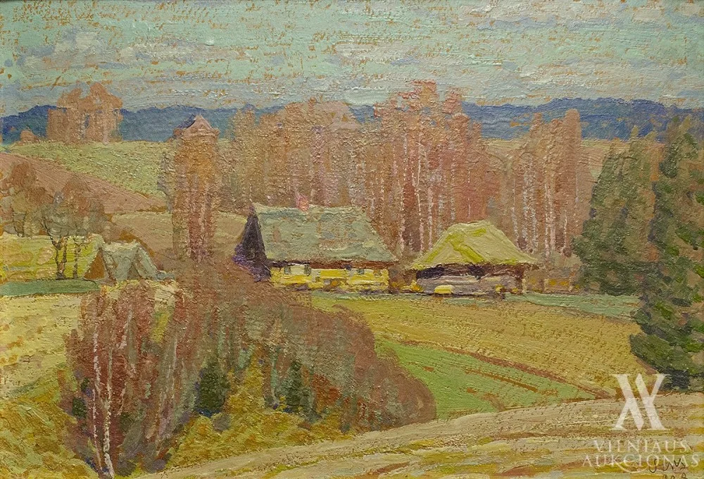 Adomas Varnas – Peizažas su sodyba