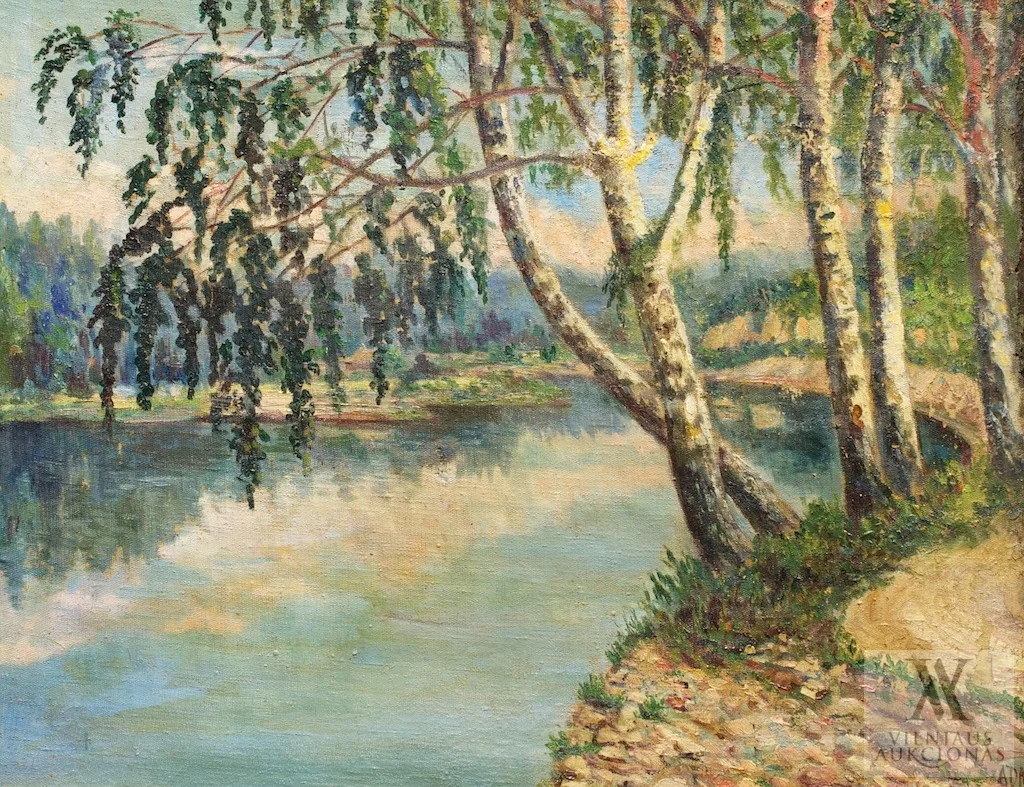 Aldona Didžiulytė-Kazanavičienė – Peizažas su berželiais