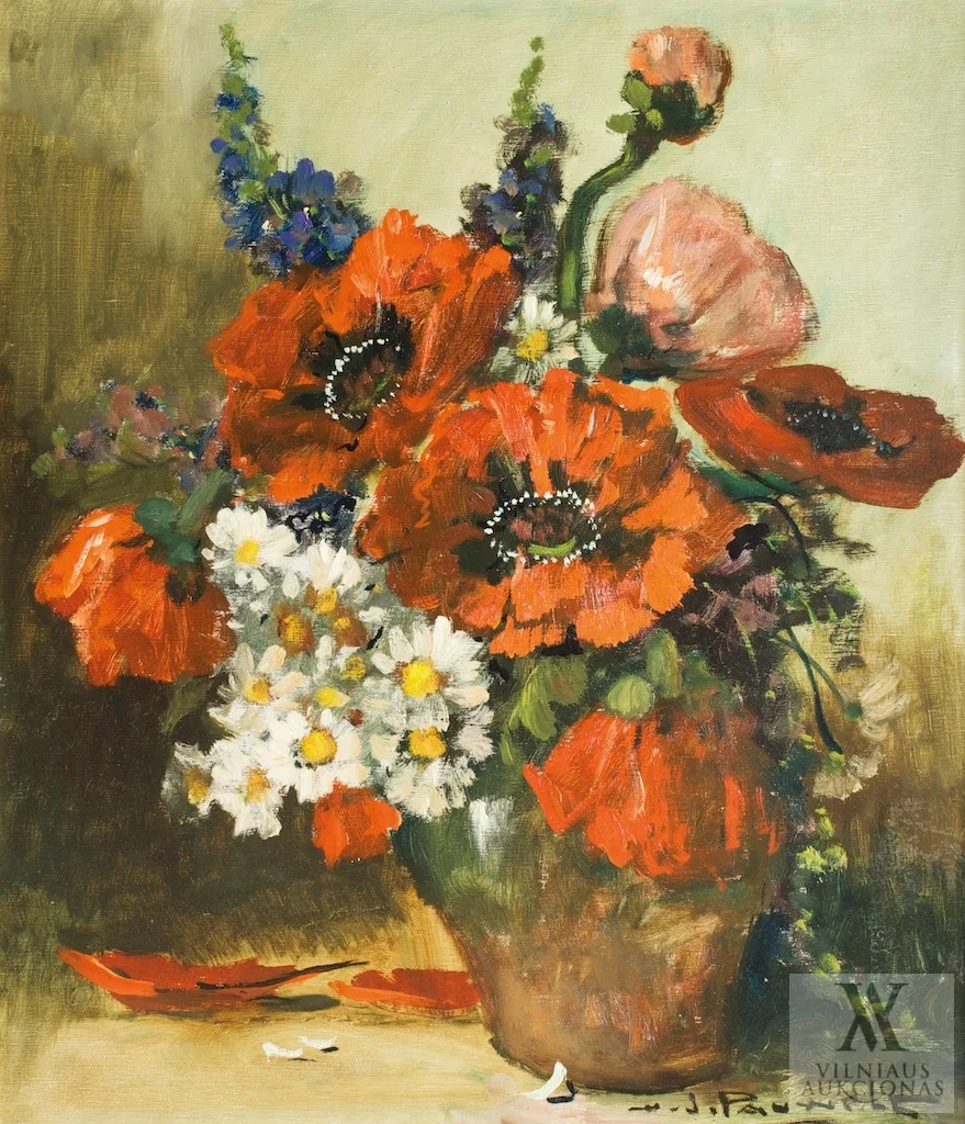 Henri Jules Pauwels – Natiurmortas su aguonomis