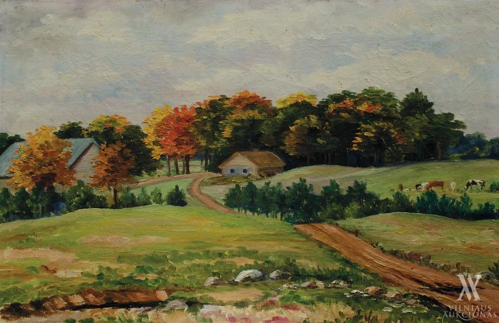 Aldona Didžiulytė-Kazanavičienė – Peizažas su sodyba