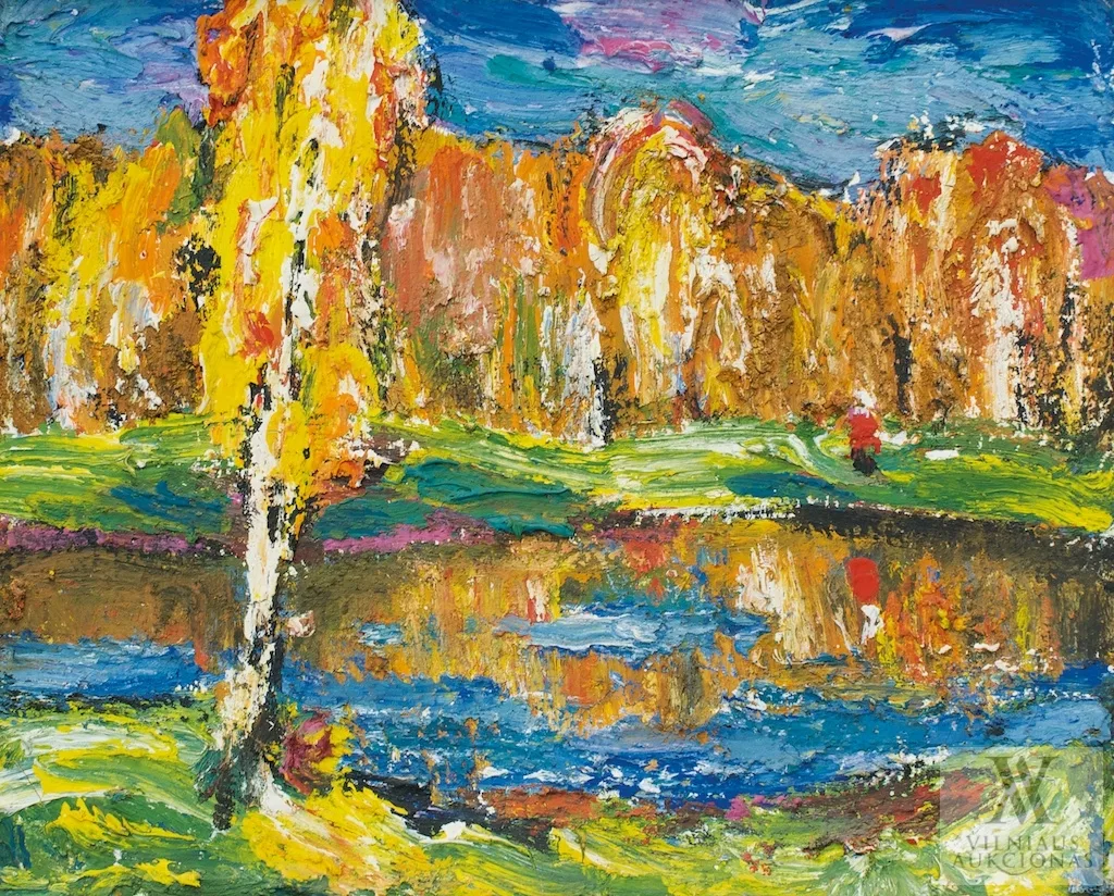 Stasys Jusionis – Diptikas. Rudeniškas peizažas. Bobų vasara.
