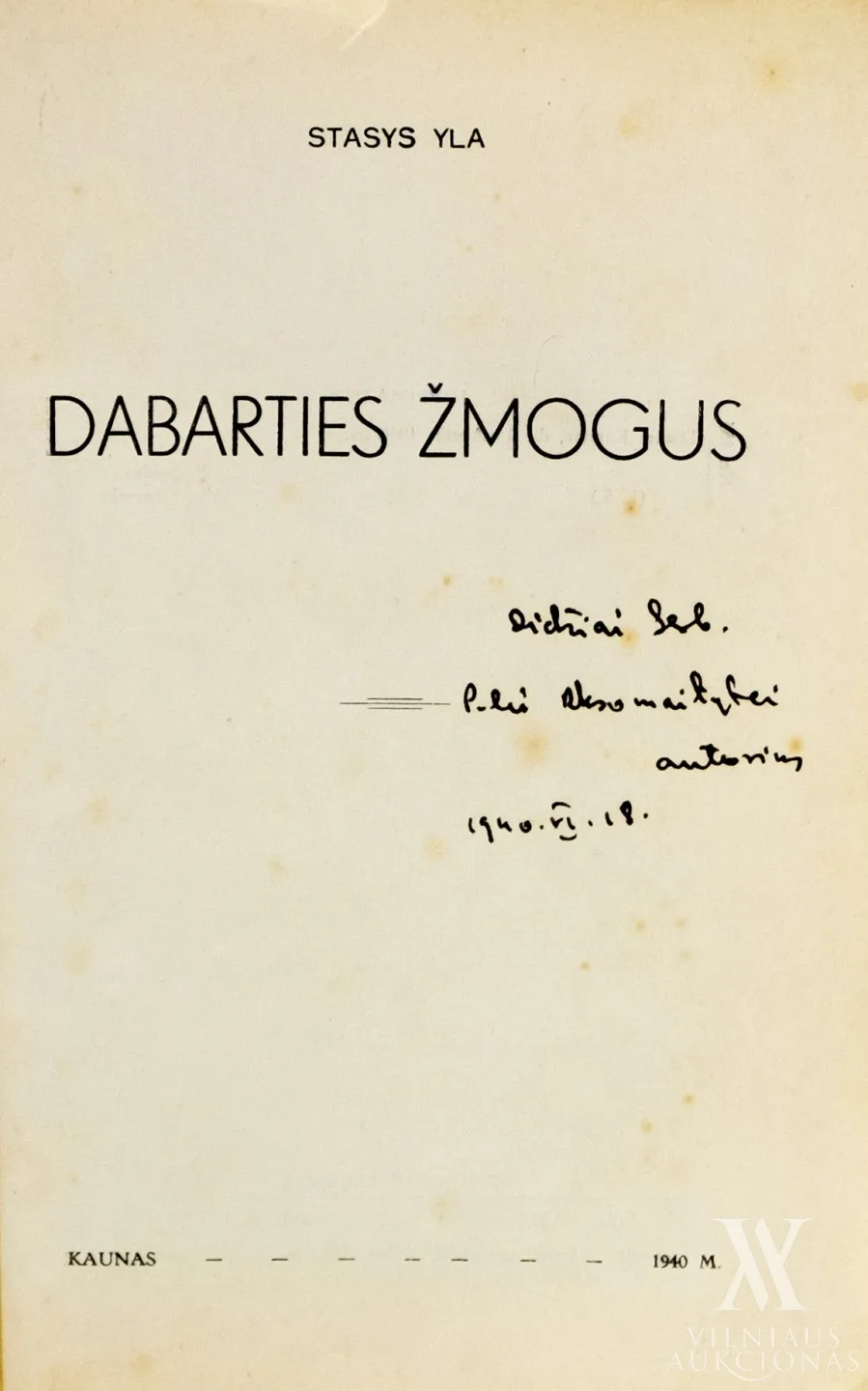 Stasio Ylos dedikacija ir autografas