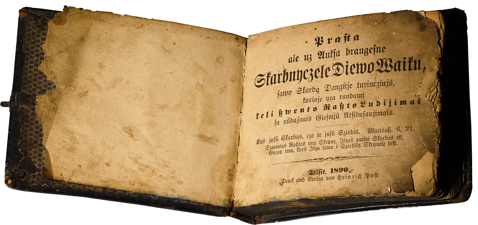 Carl Heinrich von  Bogatzky – Prasta ale uz auksa brangesne skarbnyczele Diewo waiku, sawo skarba danguje turincziuju, kurioje yra randami keli szwento Raszto ludijimai su nůbažnais giesmjû atsidusaujimais.