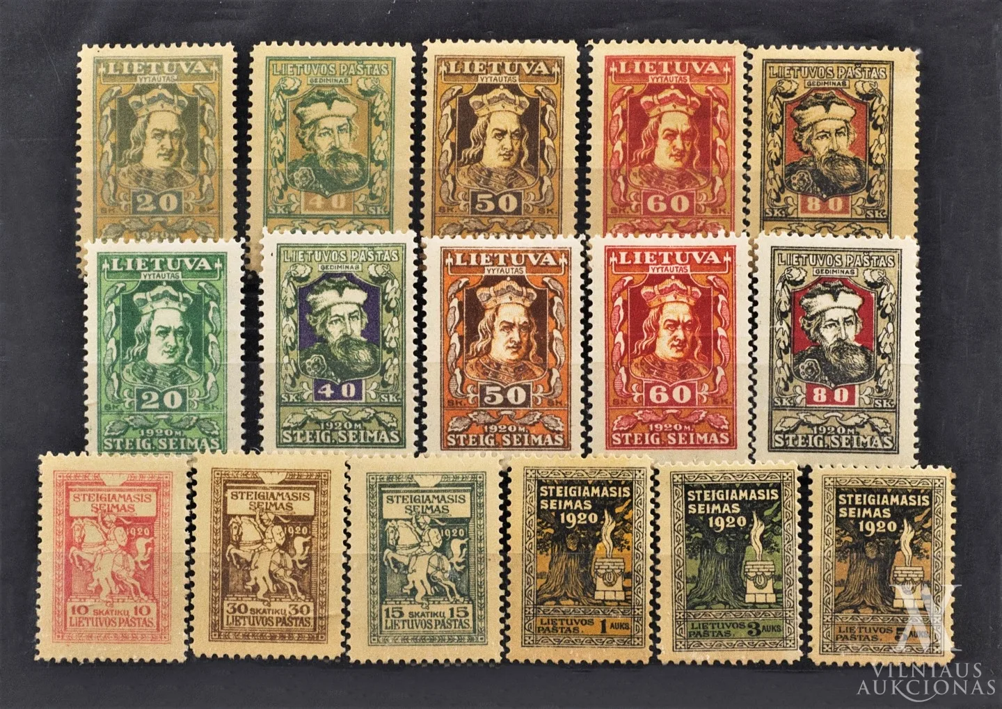 16 pašto ženklų rinkinys „Steigiamasis seimas“