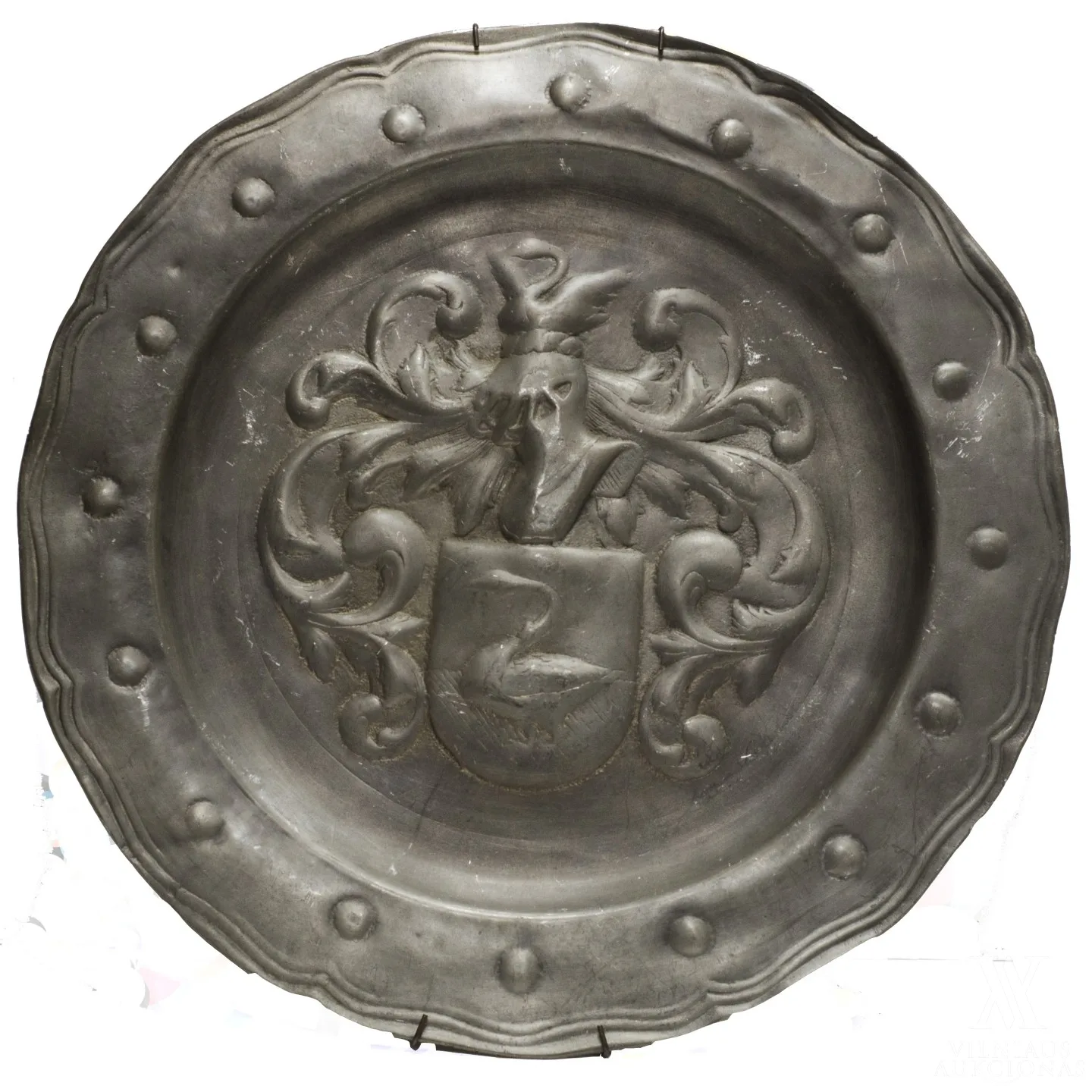 XVIII a. cinko indų rinkinys (3 lėkštės, taurė ir bokalas)