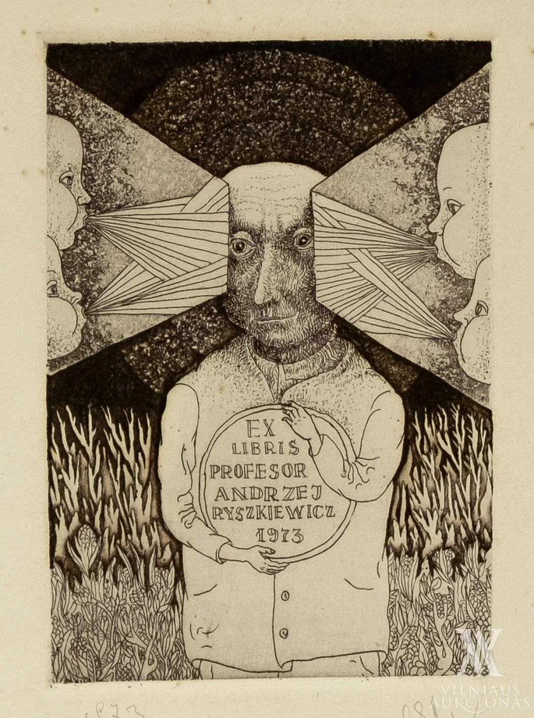 Stasys Eidrigevičius – Exlibris profesor Andrzej Ryszkiewicz