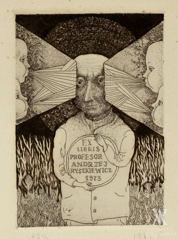 Stasys Eidrigevičius – Exlibris profesor Andrzej Ryszkiewicz