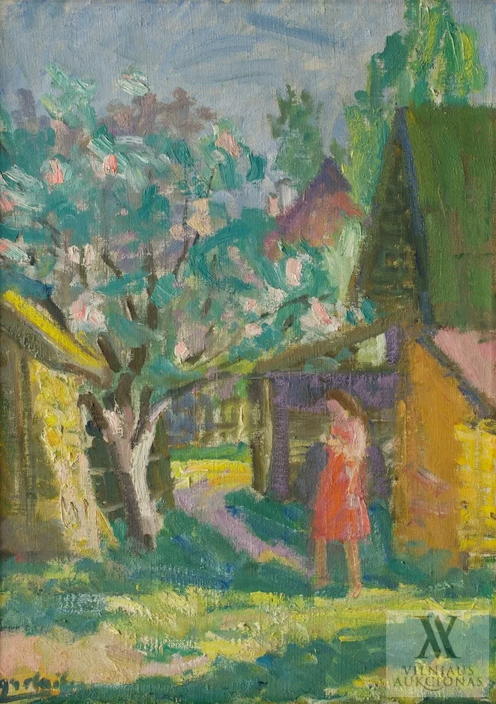 Antanas Gudaitis – Be pavadinimo (Figūra sodyboje)