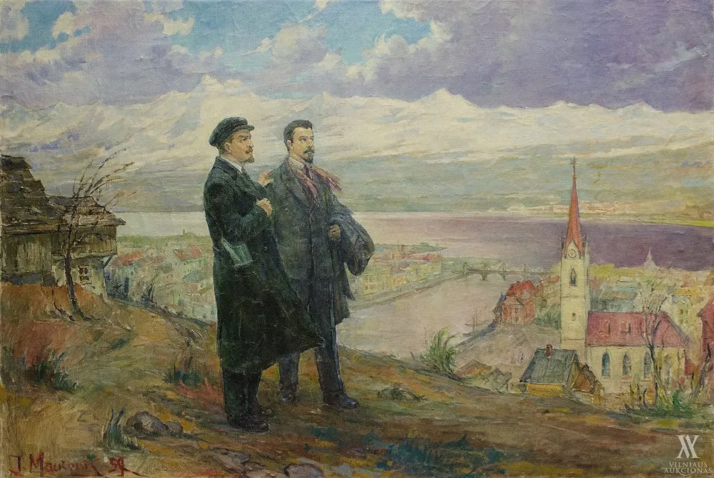Jonas Mackonis-Mackevičius – Leninas su bendražygiu