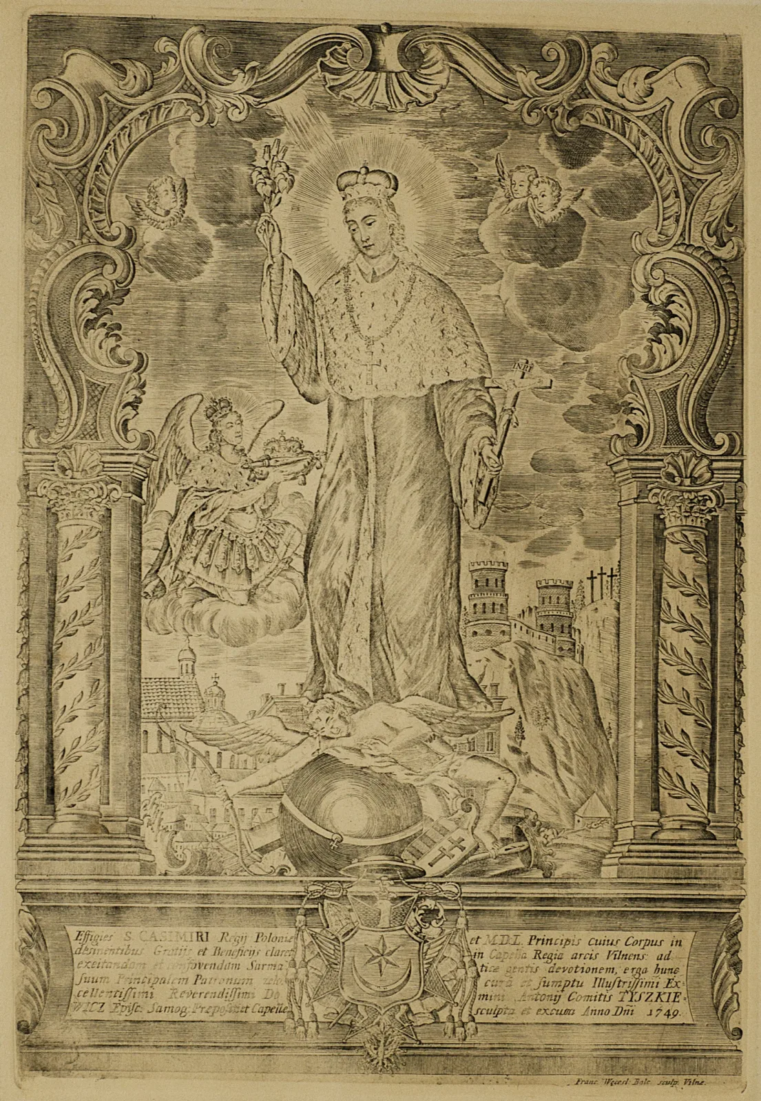 Pranciškus Balcevičius (Franciszek Wacław Balcewicz) – Šv. Kazimieras (atspaudas nuo klišės iš Bernardinų bažnyčios rinkinių)