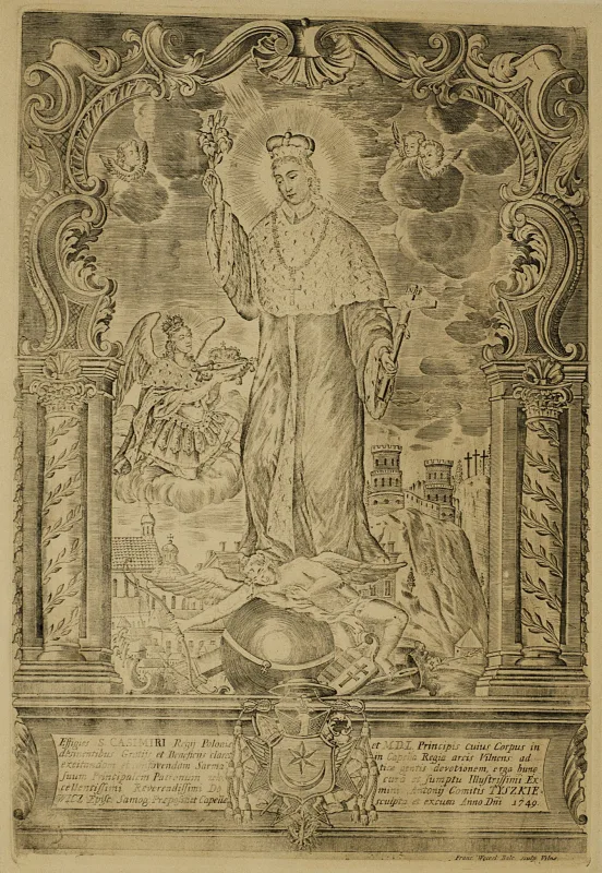 Pranciškus Balcevičius (Franciszek Wacław Balcewicz) – Šv. Kazimieras (atspaudas nuo klišės iš Bernardinų bažnyčios rinkinių)