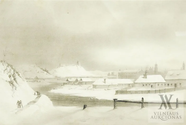 Barthelemy Lauvergne – Vilnius nuo Žaliojo tilto 1840 m. vasario 20 d. / Vue de Vilna