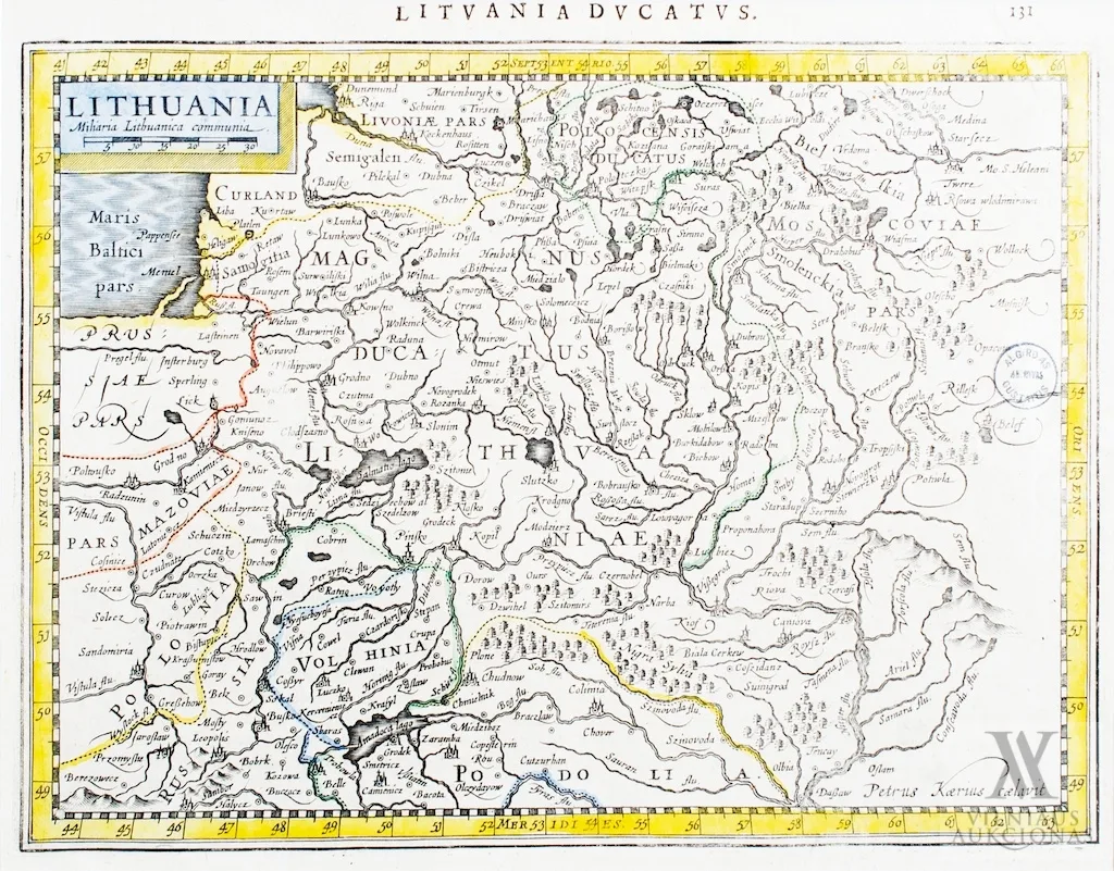 Peter van den Keere – Lithuania / Lietuvos žemėlapis