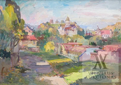 Juozas Algirdas Pilipavičius – Vilniaus panorama iš Bokšto gatvės