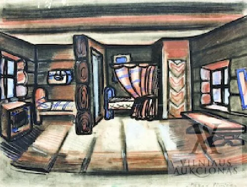 Petras Kalpokas – Scenografijos projektas A. Domanto - Sakalausko spektakliui ”Pūkio pinigai”
