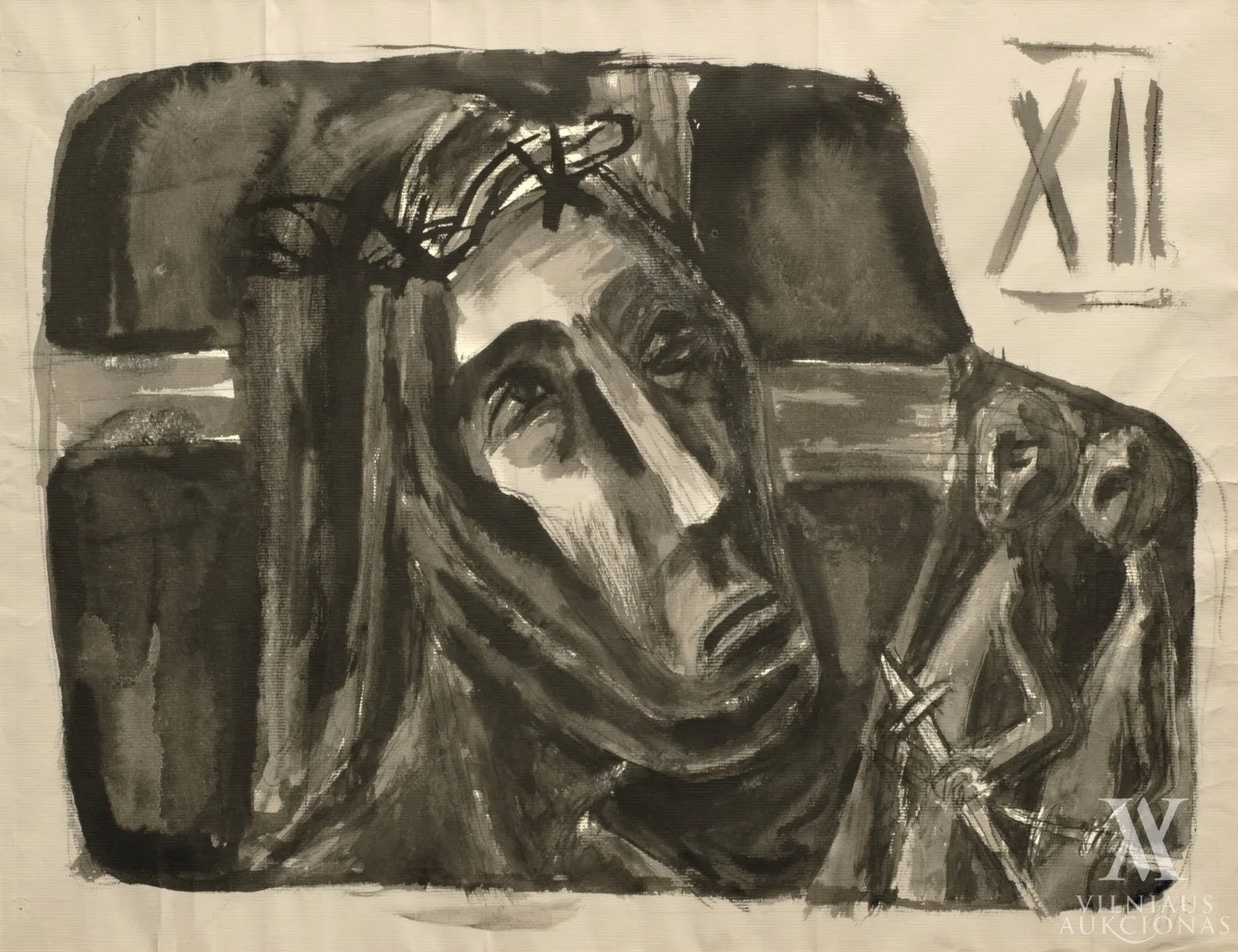 Antanas Mončys – 14 Kryžiaus kelio stočių. XII stotis