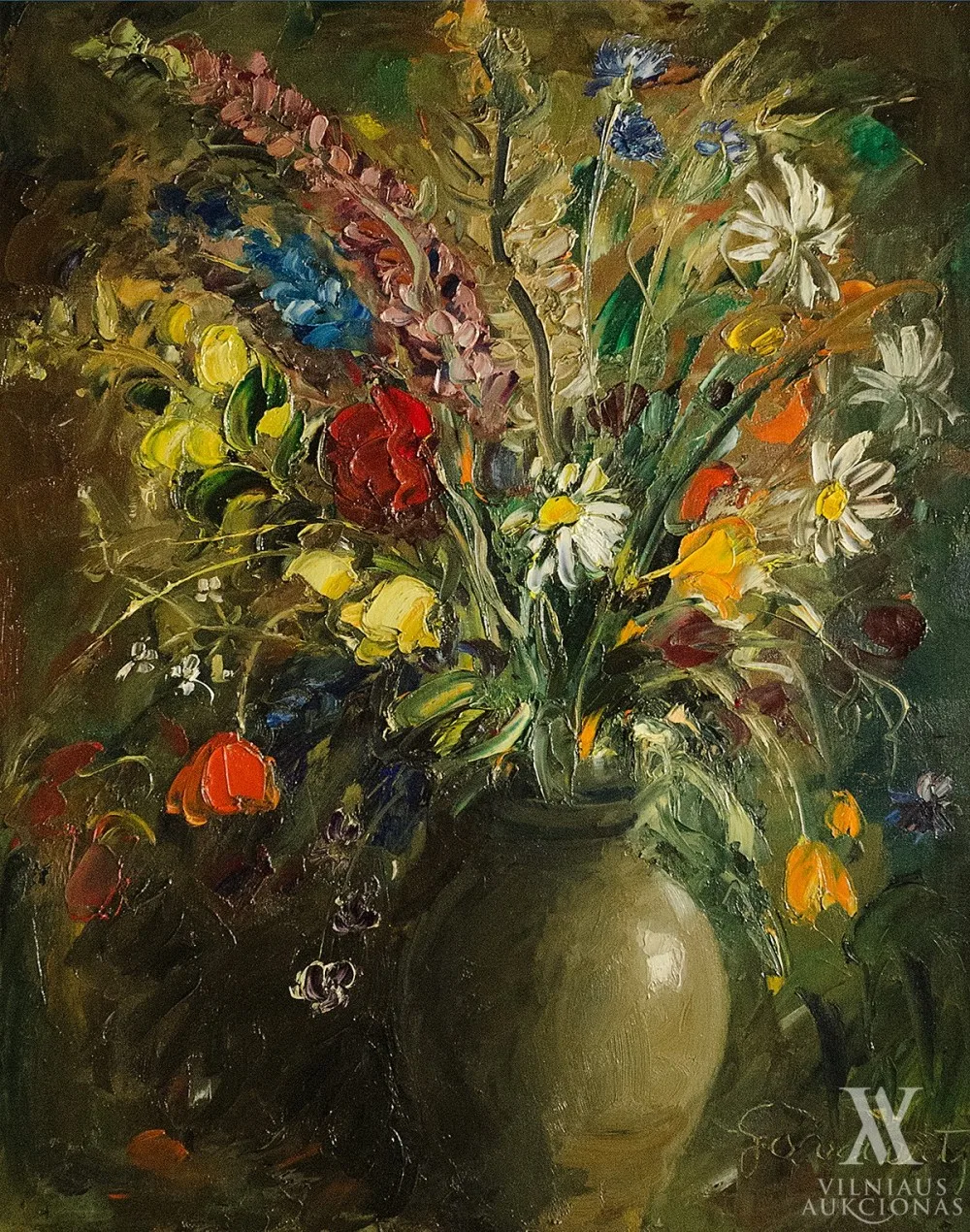 Jean  Govaerts (Belgija) – Natiurmortas su gėlių puokšte