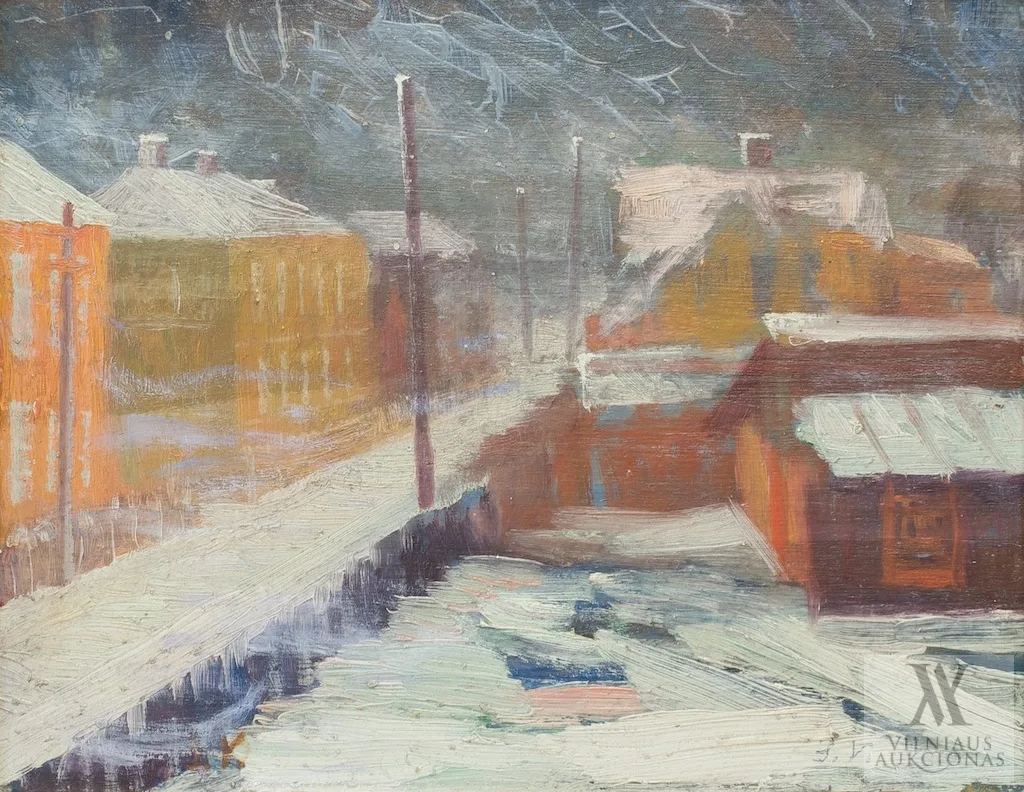 Steponas Varašius – Kaunas. Žemuogių gatvelė žiemą