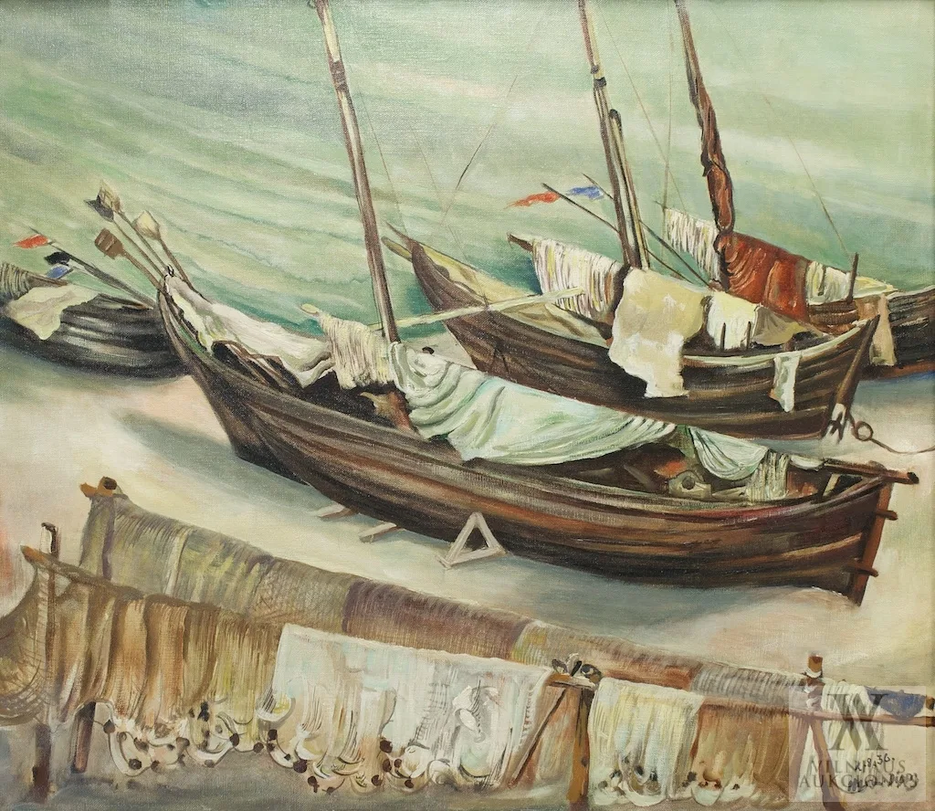 Hermann Dienz – Žvejų valtys Nidoje