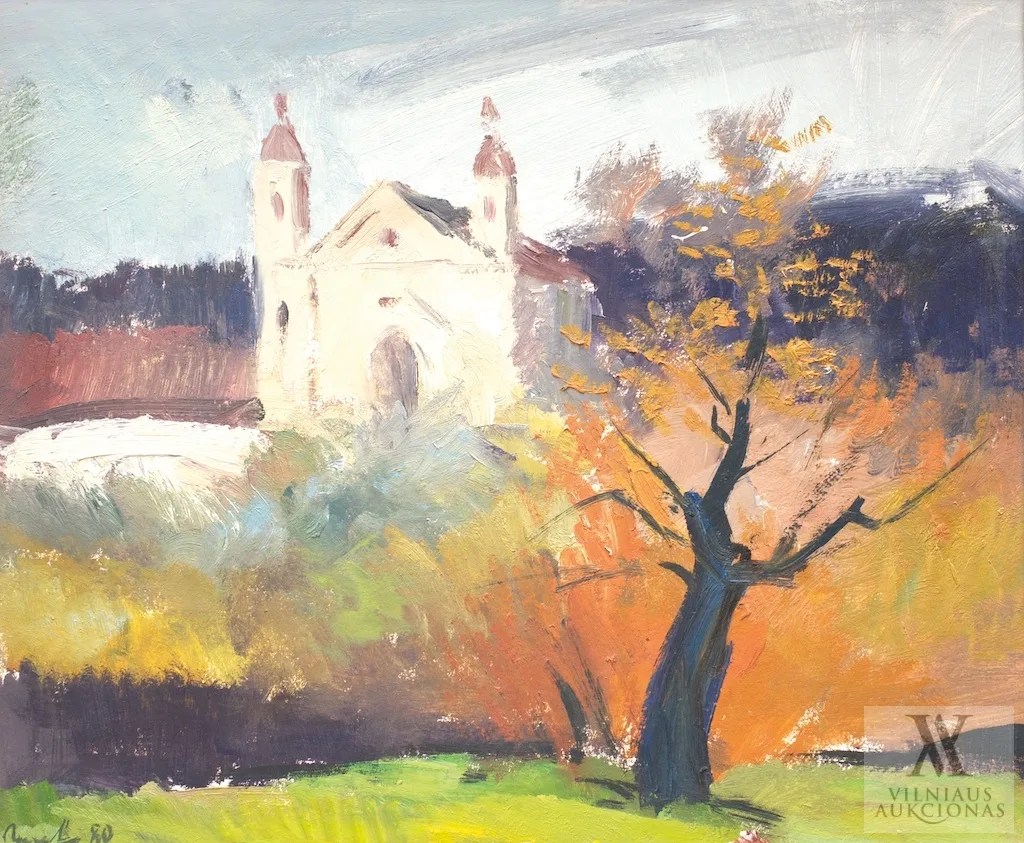 Sergejus Gračiovas – Rudeniško Vilniaus peizažas su Trinapolio bažnyčia