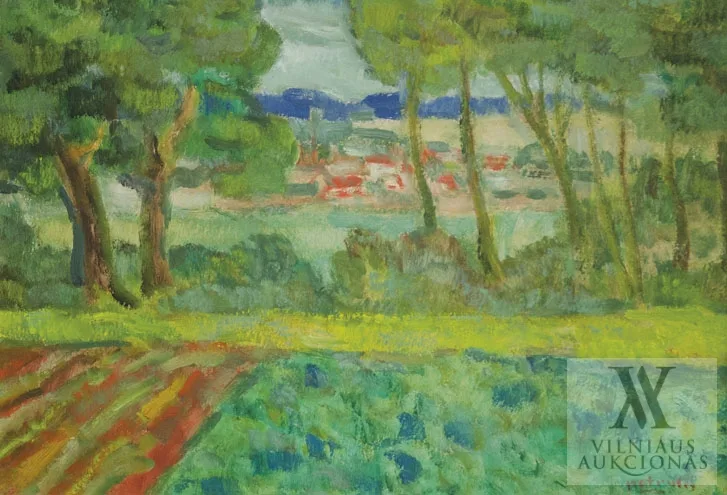 Algirdas Petrulis – Peizažas su medžiais