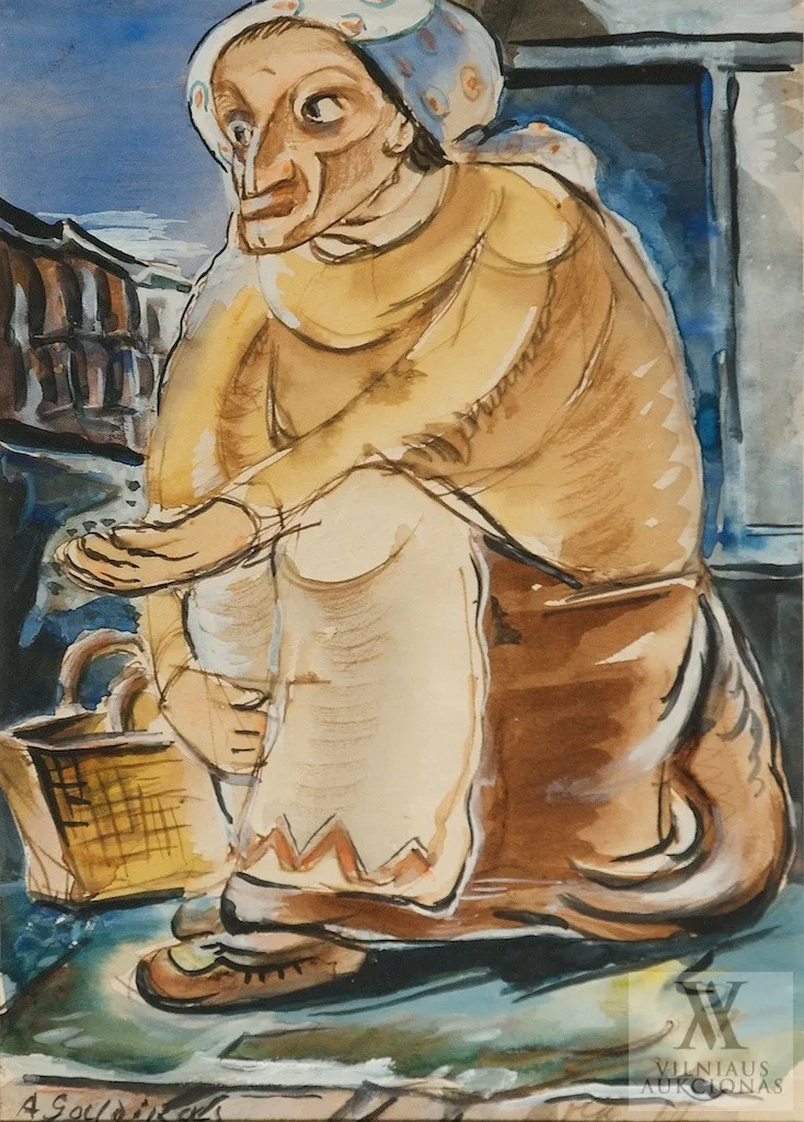 Adomas Galdikas – Moteris su pintine